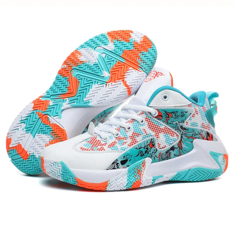 Men's Bold Graphic Court Sneakers for Dynamic Play