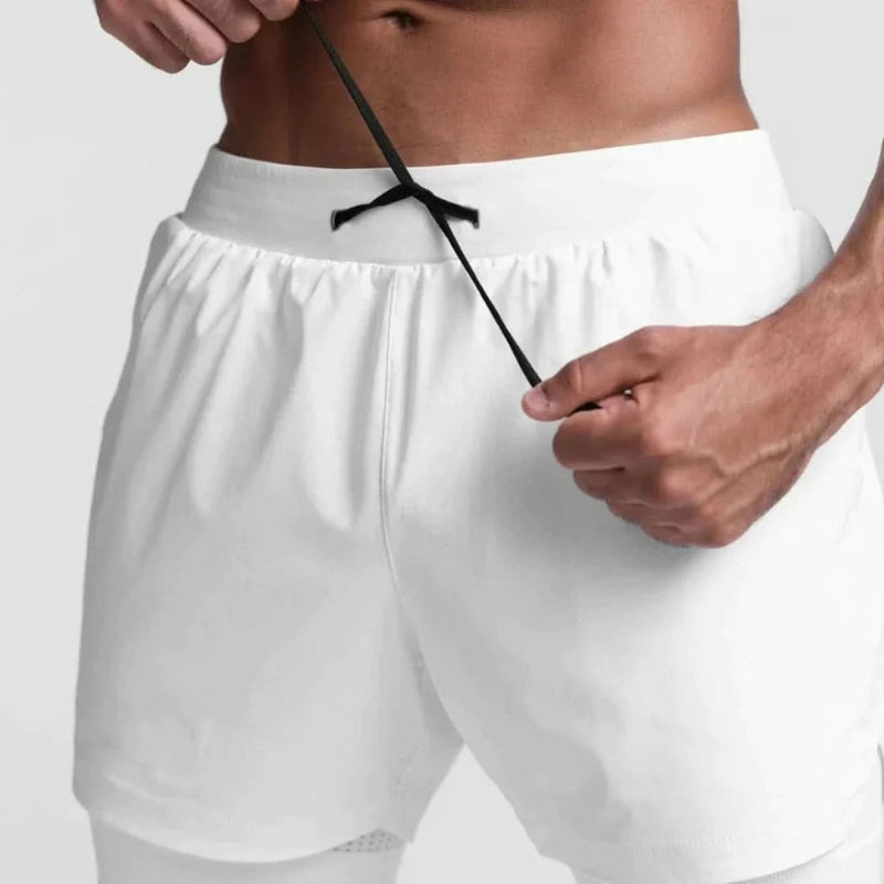 Men's Breathable 2-in-1 Training Shorts with Inner Shorts