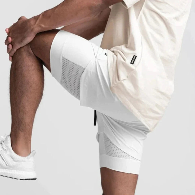 Men's Breathable 2-in-1 Training Shorts with Inner Shorts