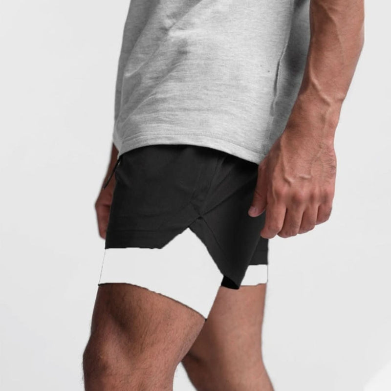 Men's Breathable 2-in-1 Training Shorts with Inner Shorts