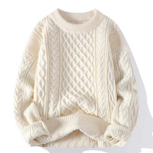 Men's Cable- Crewneck Sweater