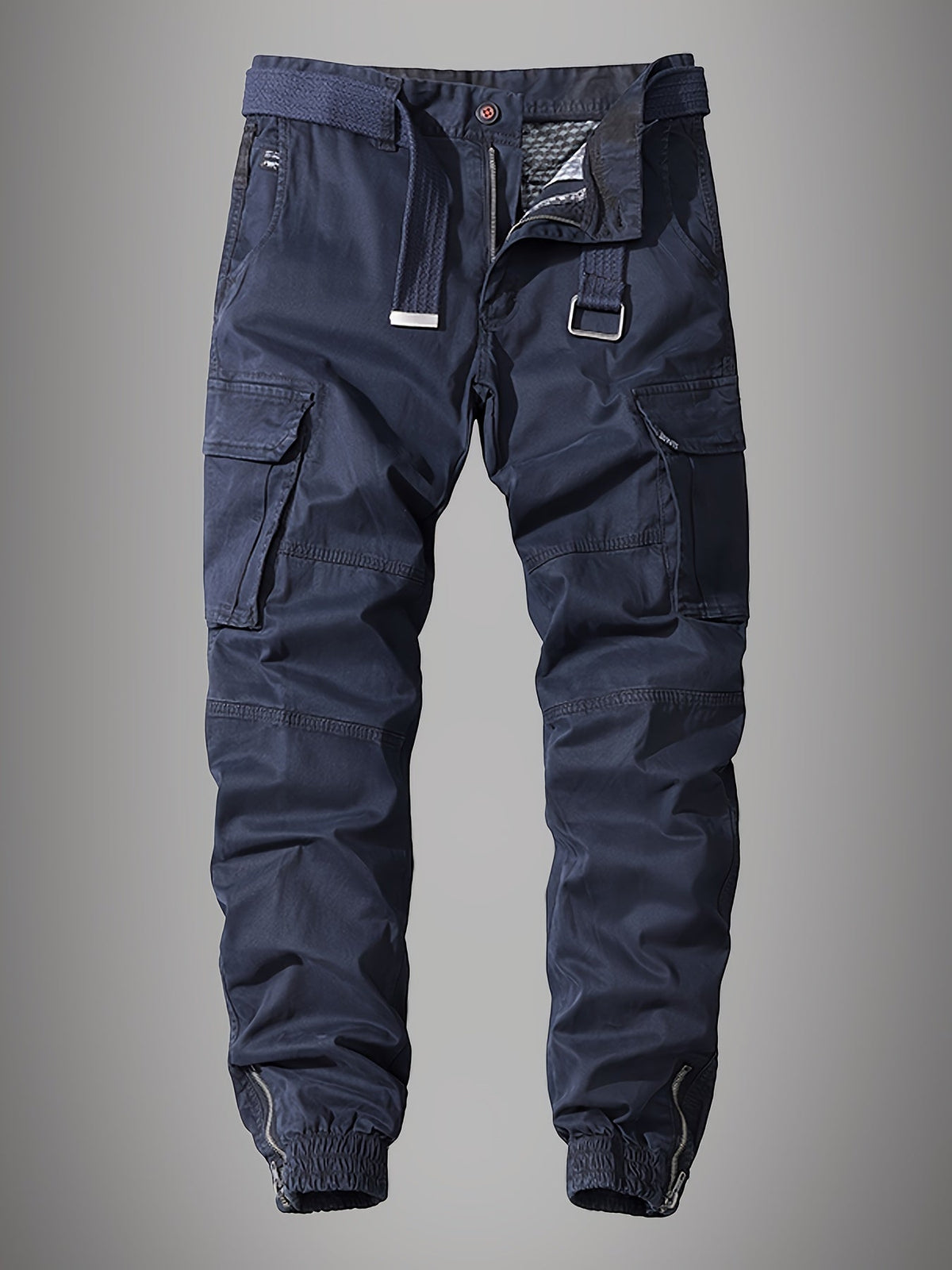 Men's Cargo Joggers – Stylish Embroidered Multi-Pocket Pants