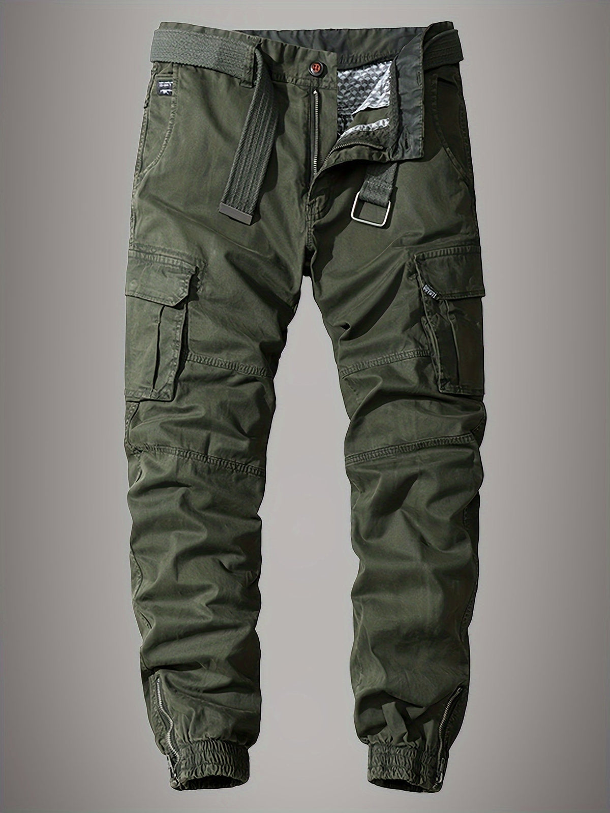 Men's Cargo Joggers – Stylish Embroidered Multi-Pocket Pants
