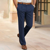 Men's Comfortable Straight-Leg Office Trousers