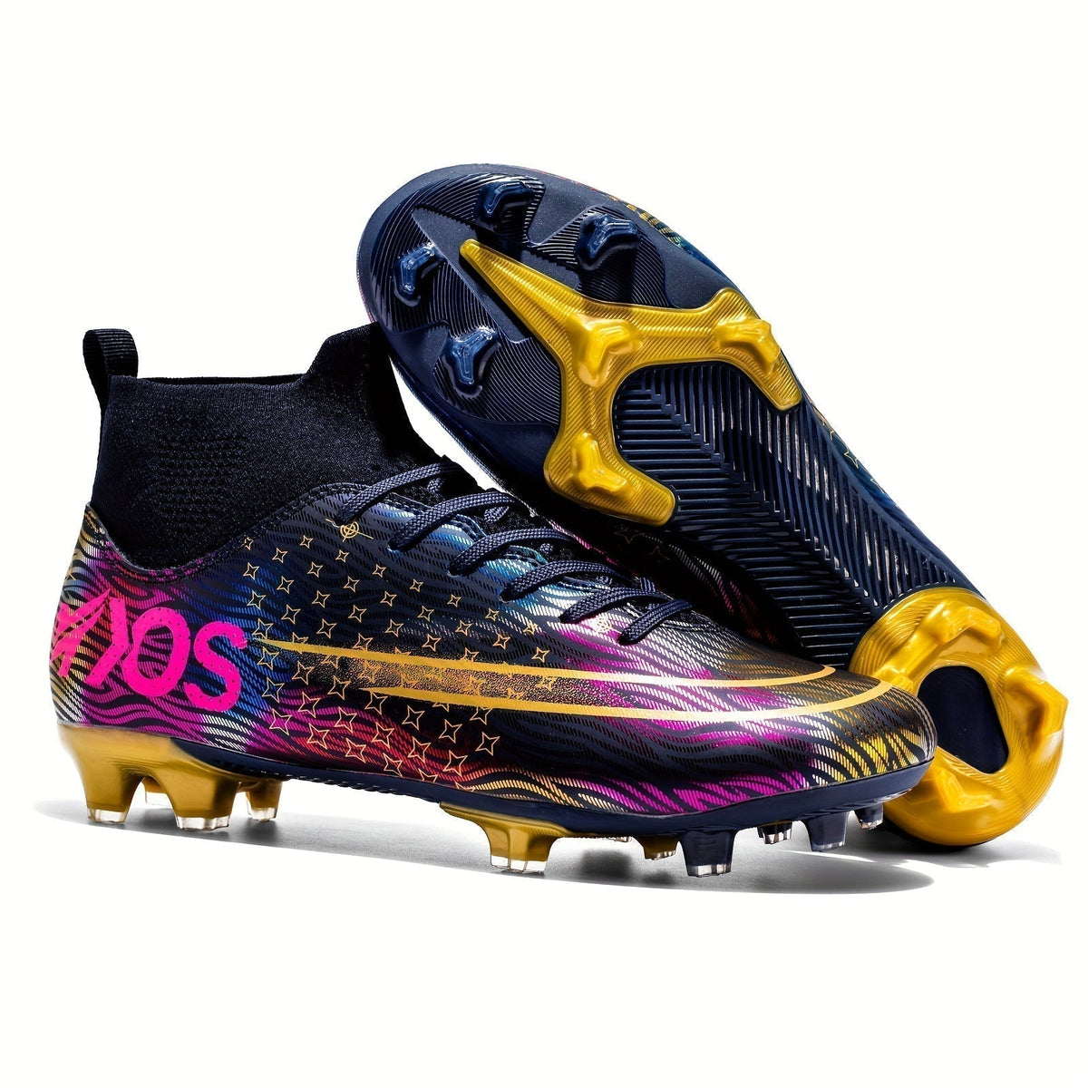 Men's Football Boots with Grip & High-Ankle Design