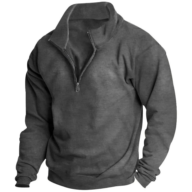 Men's Half-Zip Stand-Up Collar Sweatshirt