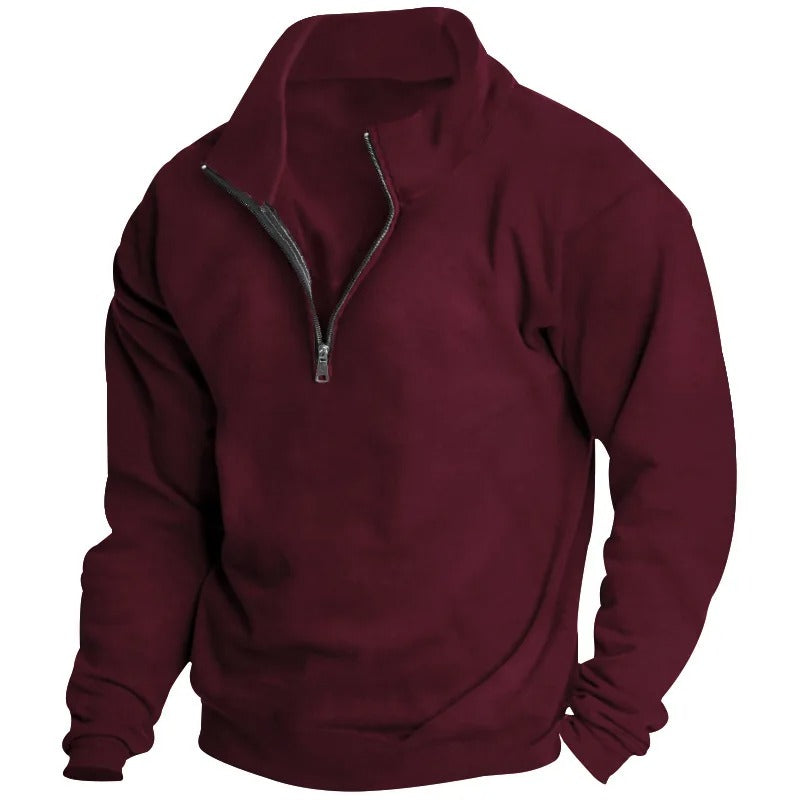 Men's Half-Zip Stand-Up Collar Sweatshirt