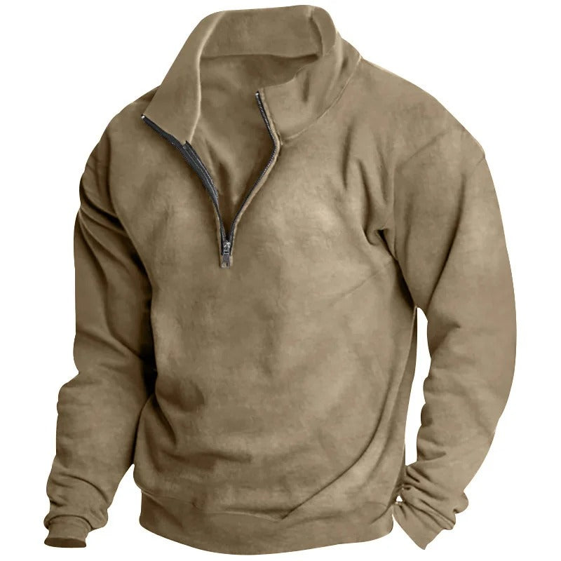 Men's Half-Zip Stand-Up Collar Sweatshirt