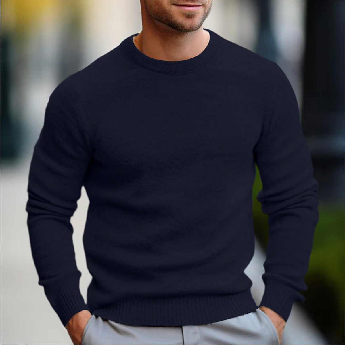 Men's Long-Sleeve Crew Neck Sweater
