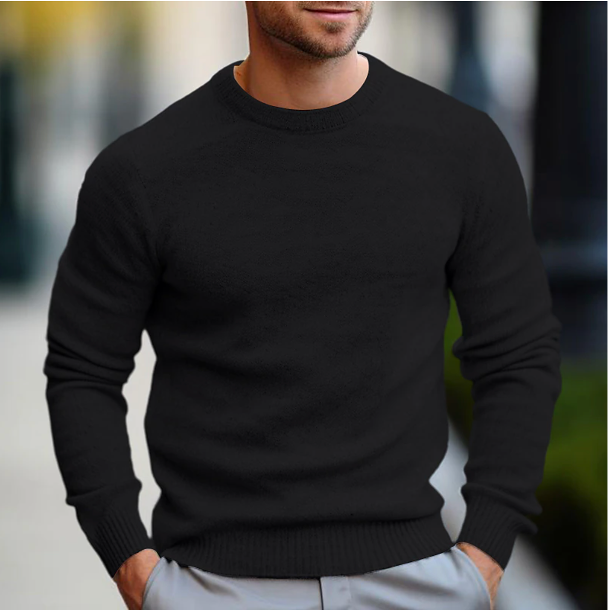 Men's Long-Sleeve Crew Neck Sweater
