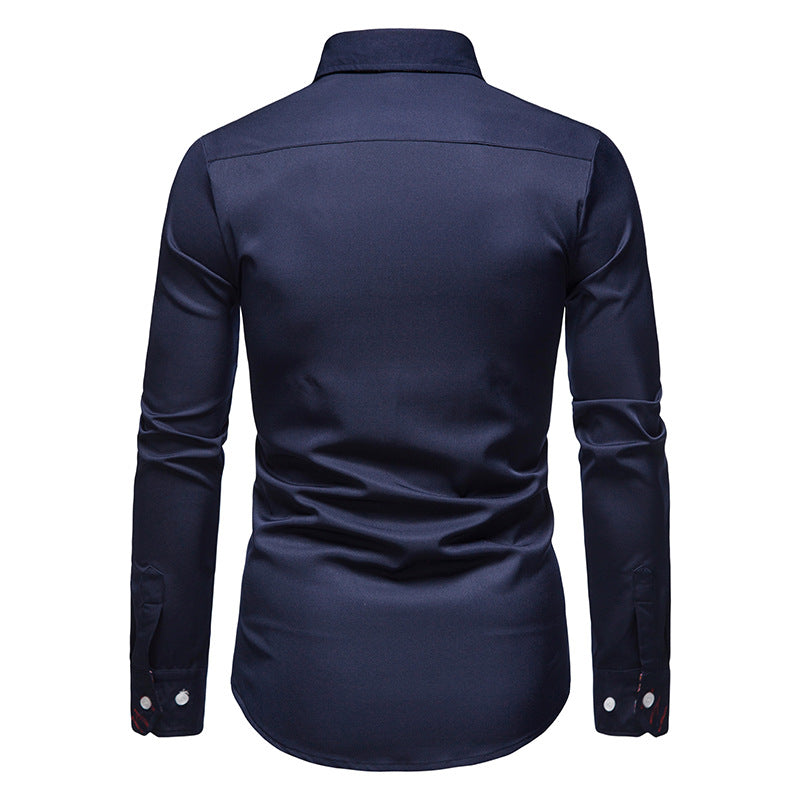 Men's Long-Sleeve Paisley Pattern Dress & Casual Shirt