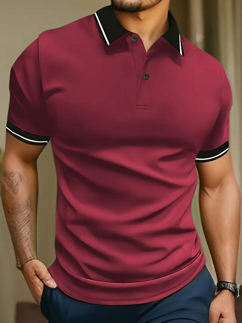 Men's Polo Shirt with Contrast Trim