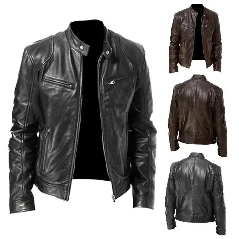 Men's Rugged Motorcycle Biker Jacket