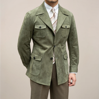 Men's Slim-Fit Safari Jacket with Four-Pocket Design