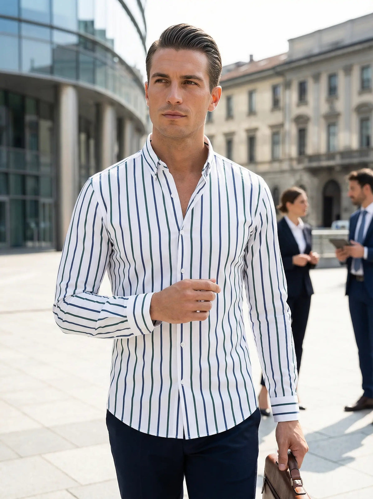 Men's Striped Button-Down Shirt