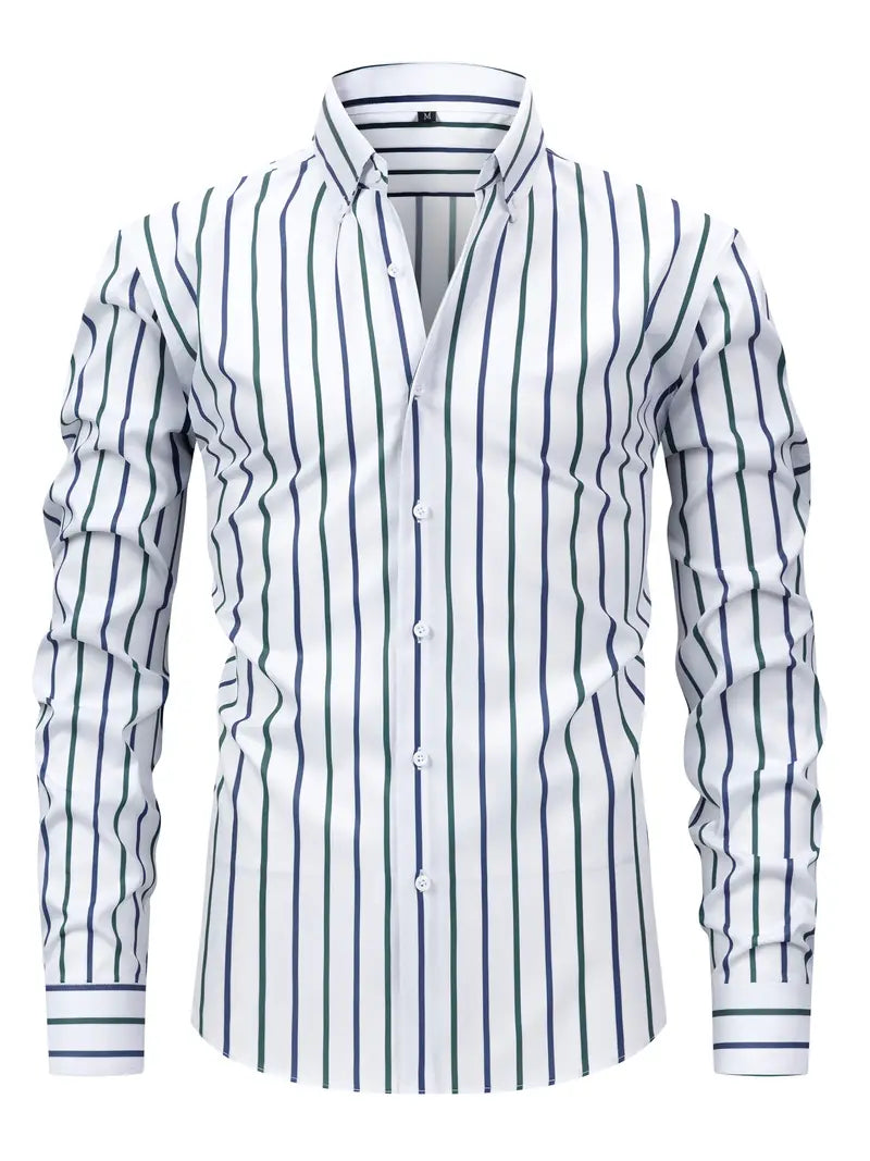 Men's Striped Button-Down Shirt