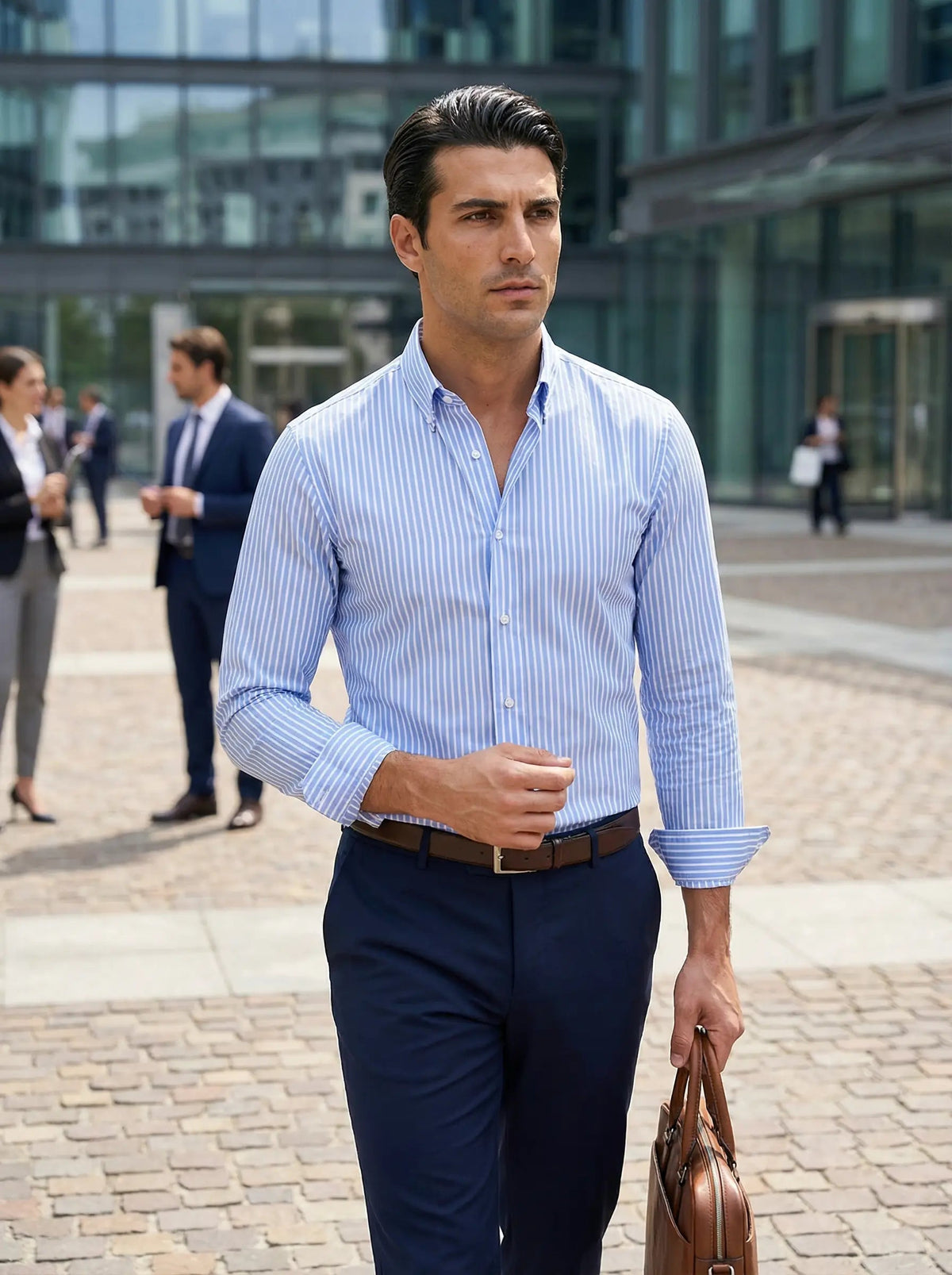Men's Striped Button-Down Shirt