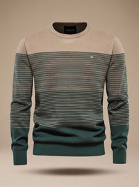 Men's Striped Color-Block Crew-Neck Sweater