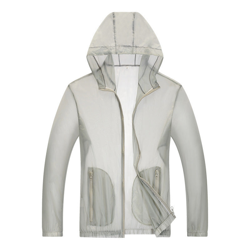 Men's Ultralight Rain Jacket with Adjustable Hood and Reflective Elements