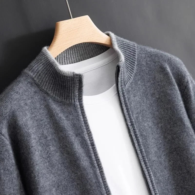 Men's Warm and Stylish Zip-Up Jacket - Perfect for Autumn