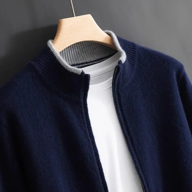 Men's Warm and Stylish Zip-Up Jacket - Perfect for Autumn