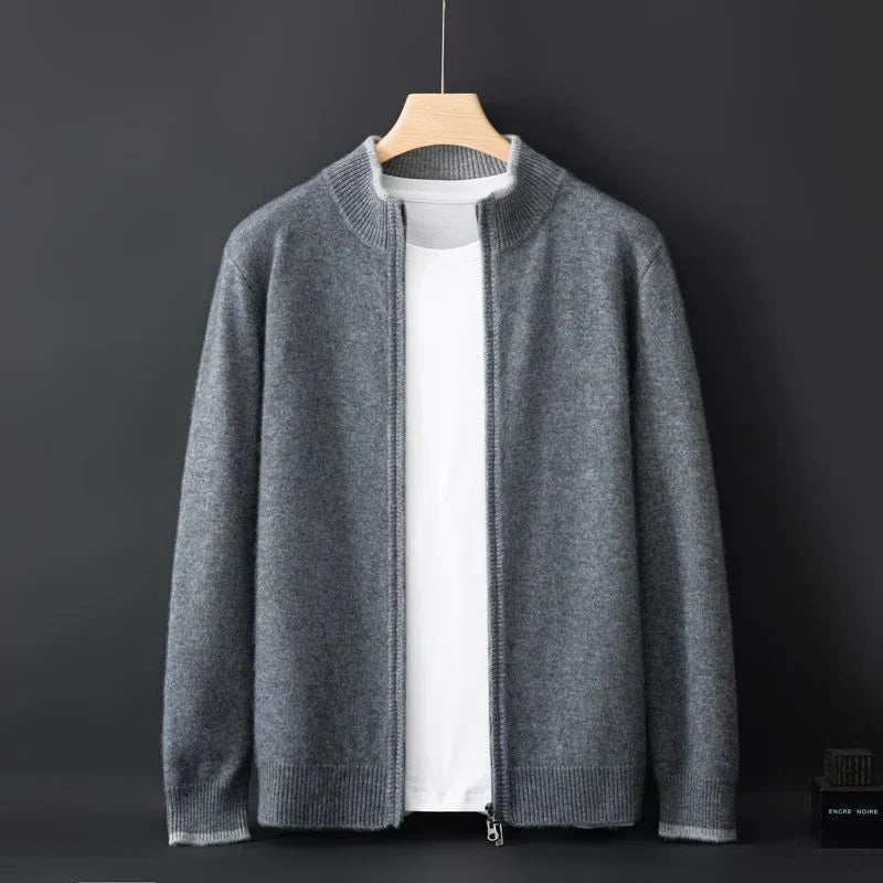 Men's Warm and Stylish Zip-Up Jacket - Perfect for Autumn
