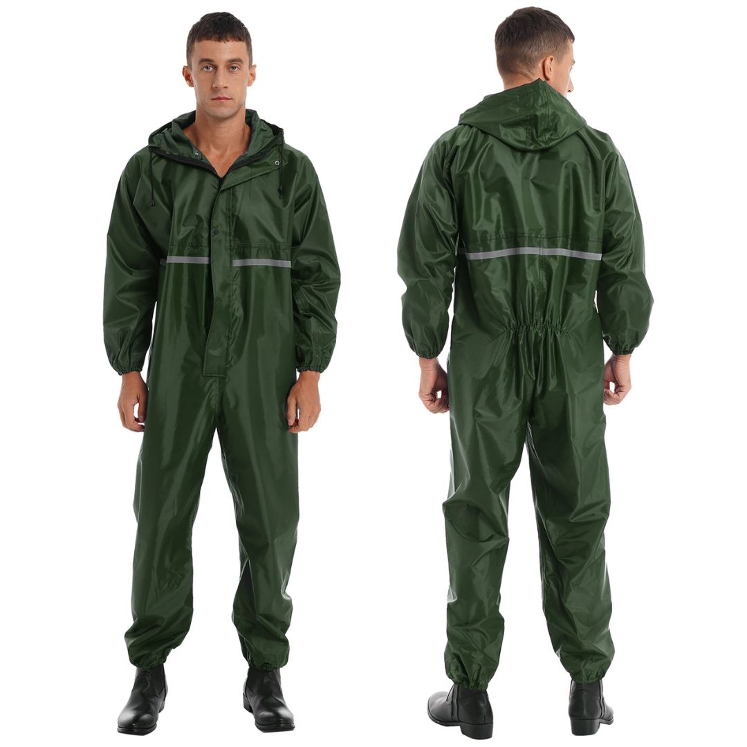 Men's Waterproof Reflective Hooded Safety Coverall