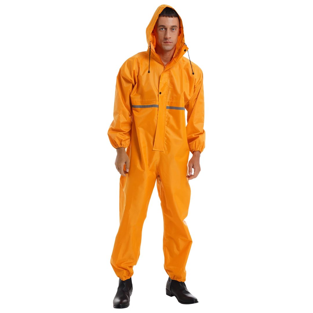 Men's Waterproof Reflective Hooded Safety Coverall