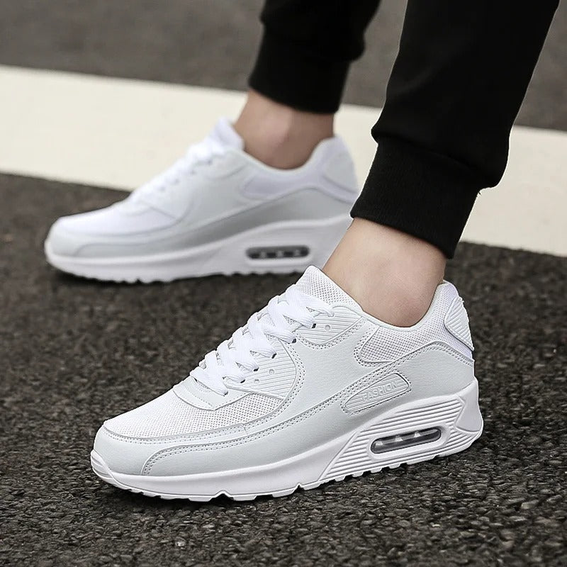 Men's White Thick Sole Sneakers