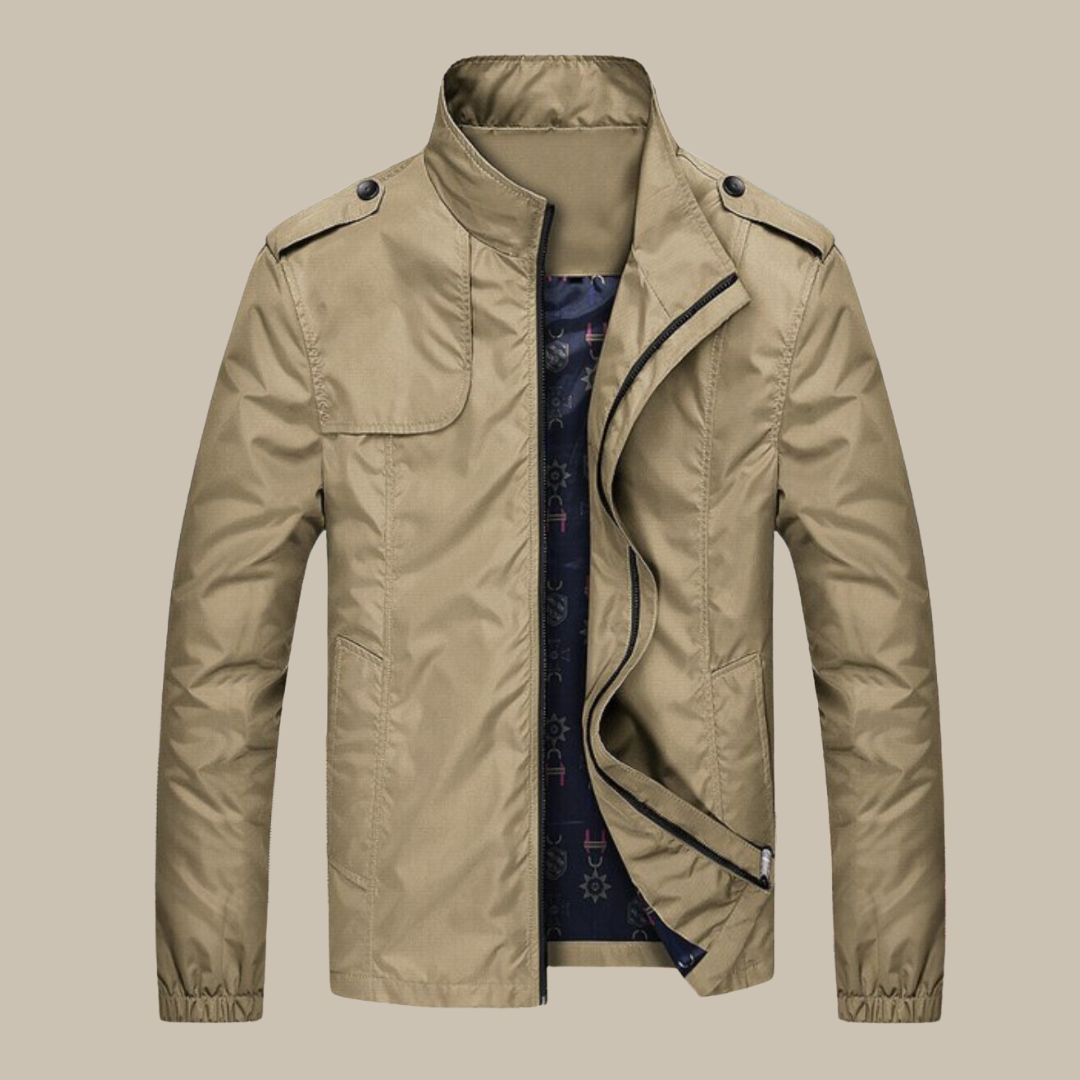 Men's Windbreaker Jacket with Collar