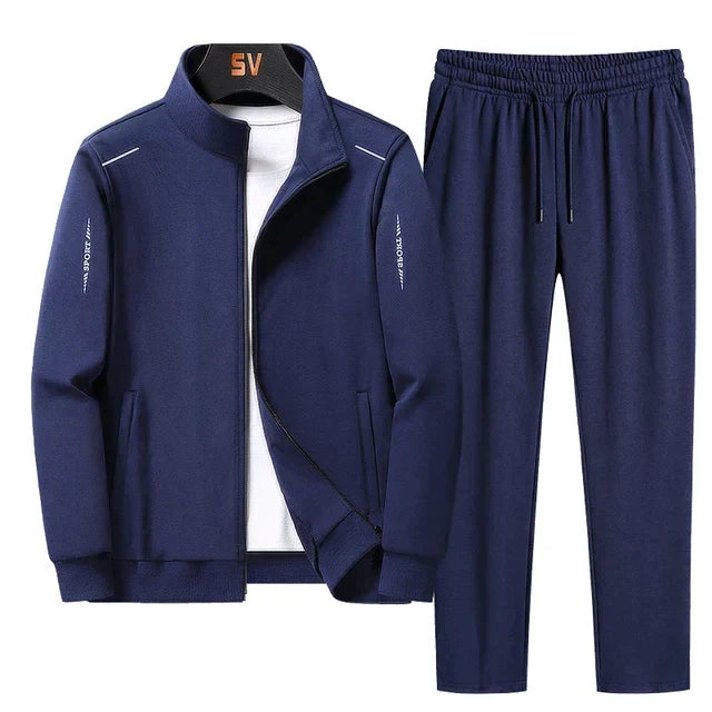 Men's Zip-Up Tracksuit with Elastic Cuffs