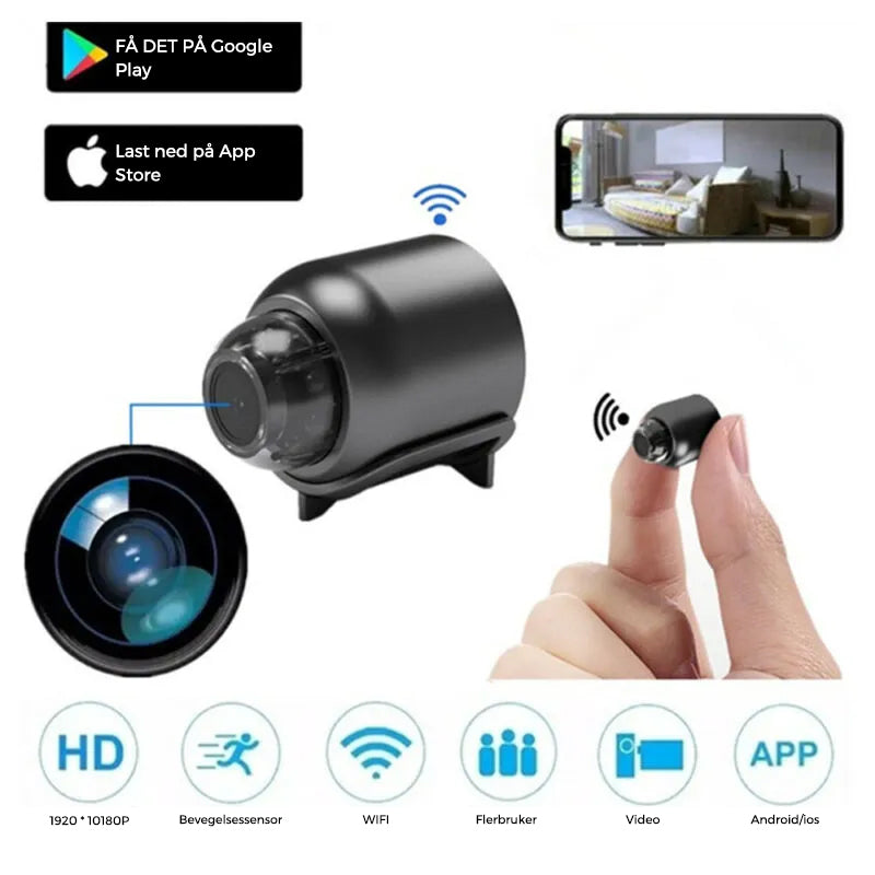 Mini Wi-Fi Camera - 1080P HD - Night Vision - Motion Detection
