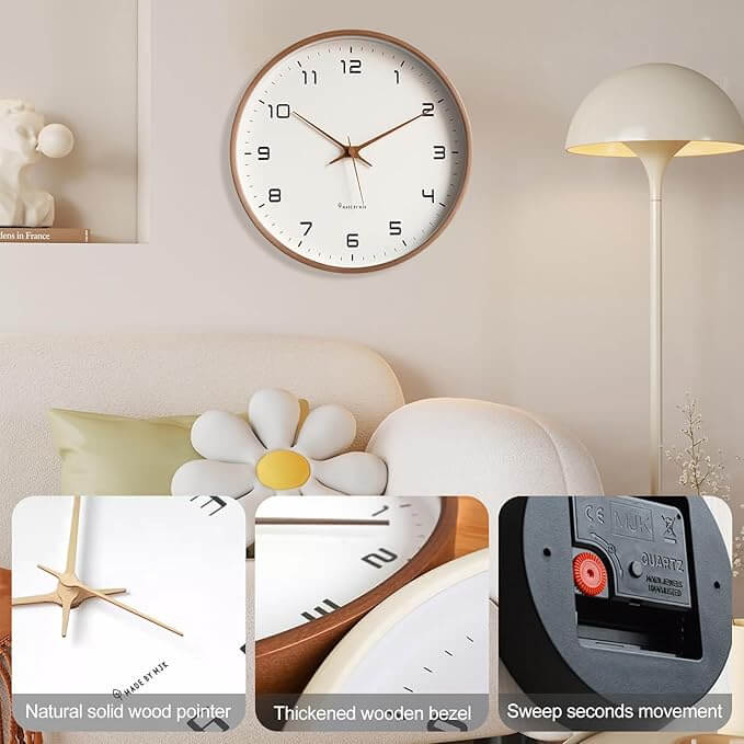 Minimalist Scandinavian Wooden Wall Clock