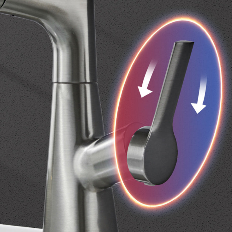 Modern Bathroom Basin Mixer Tap with Pull-Out Spray Head – 360° Swivel & Dual-Mode Water Flow