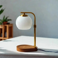 Modern Metal and Glass Candle Warmer Lamp with Elegant Lighting