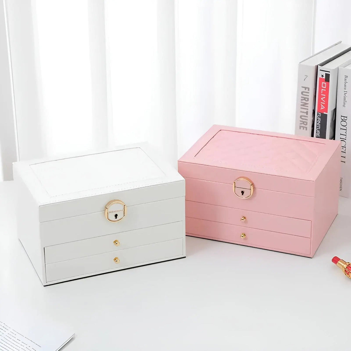 Multi-Layer PU Leather Jewellery Organiser Box