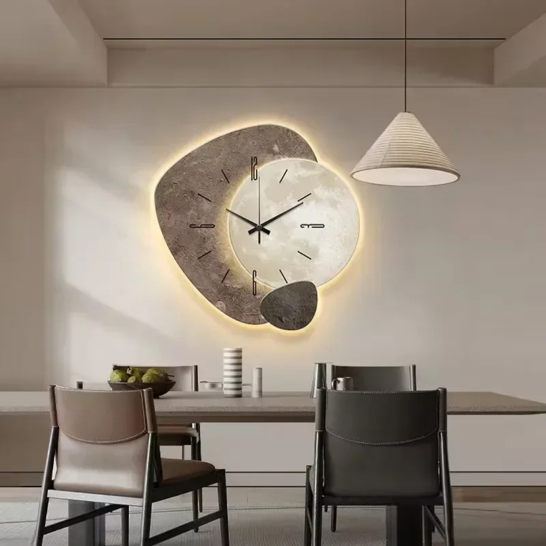 Natural Elegance Wall Clock with Soft LED Glow
