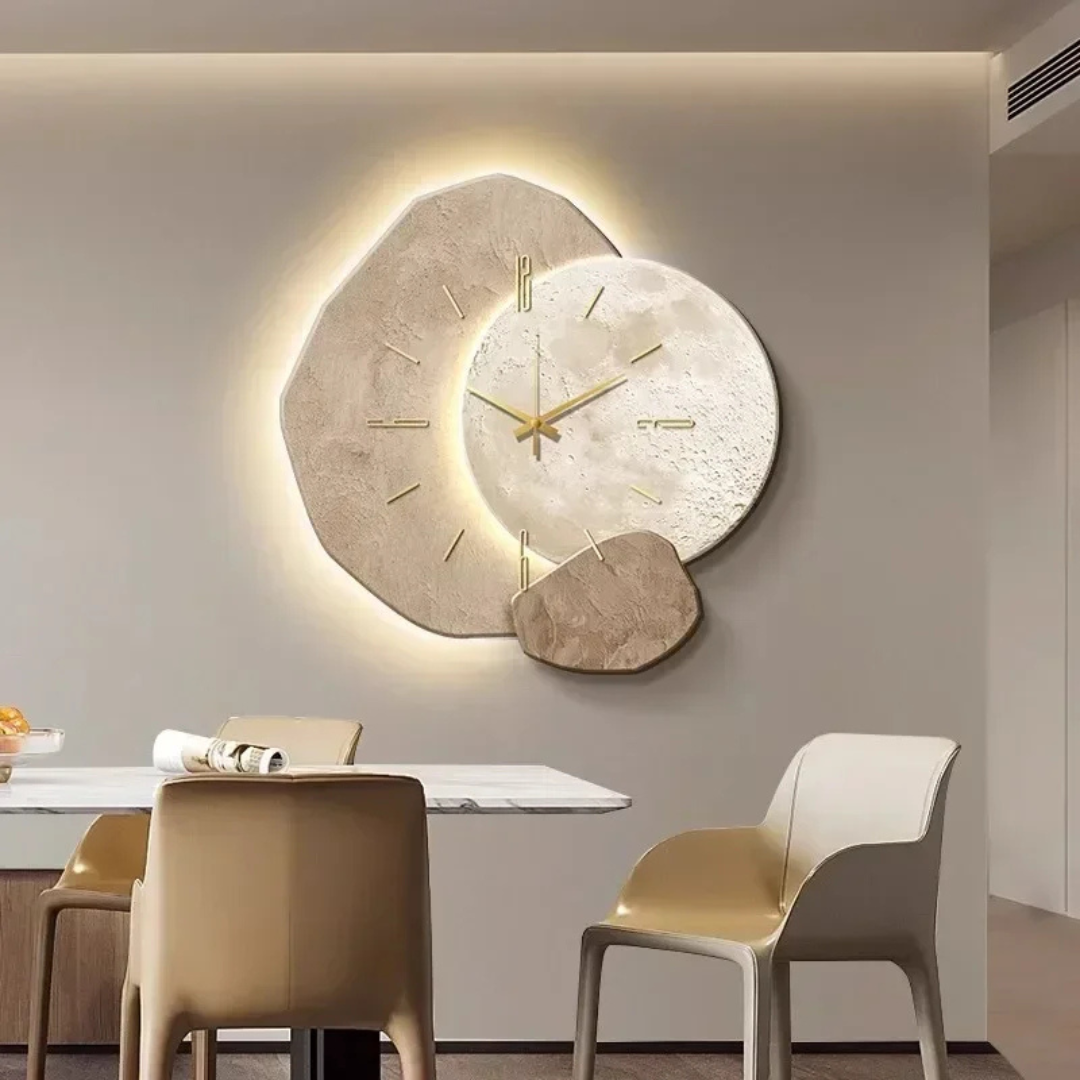 Natural Elegance Wall Clock with Soft LED Glow