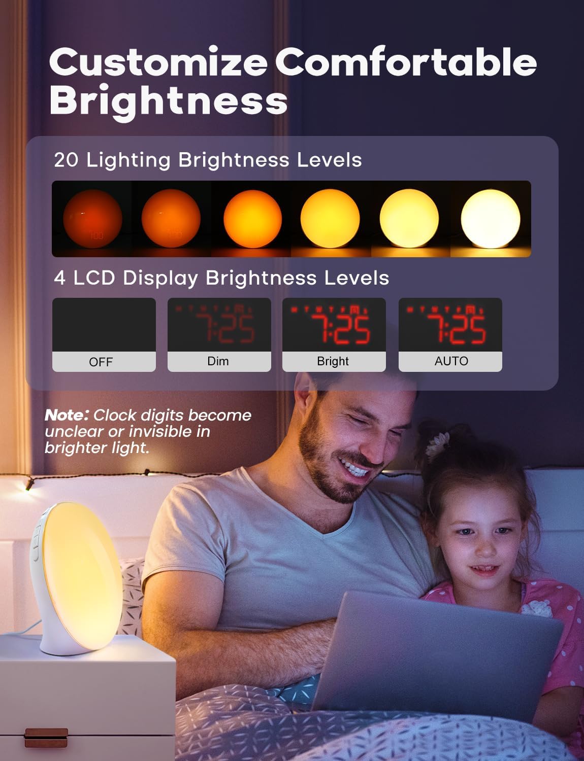 Natural Wake-Up Light Alarm Clock with Sunrise & Sunset Simulation