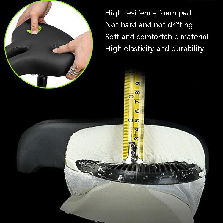 Noseless Mountain Bike Saddle - Comfortable Shock-Absorbing Bicycle Seat (Black)