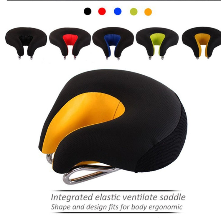 Noseless Mountain Bike Saddle with Thick Soft Padding - Red