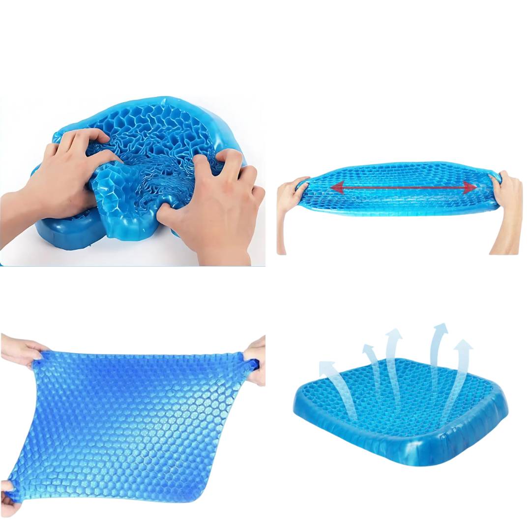 Orthopedic Gel Seat Cushion – Pressure Relief, Tailbone & Lumbar Support for Office Chair, Car, and Wheelchair