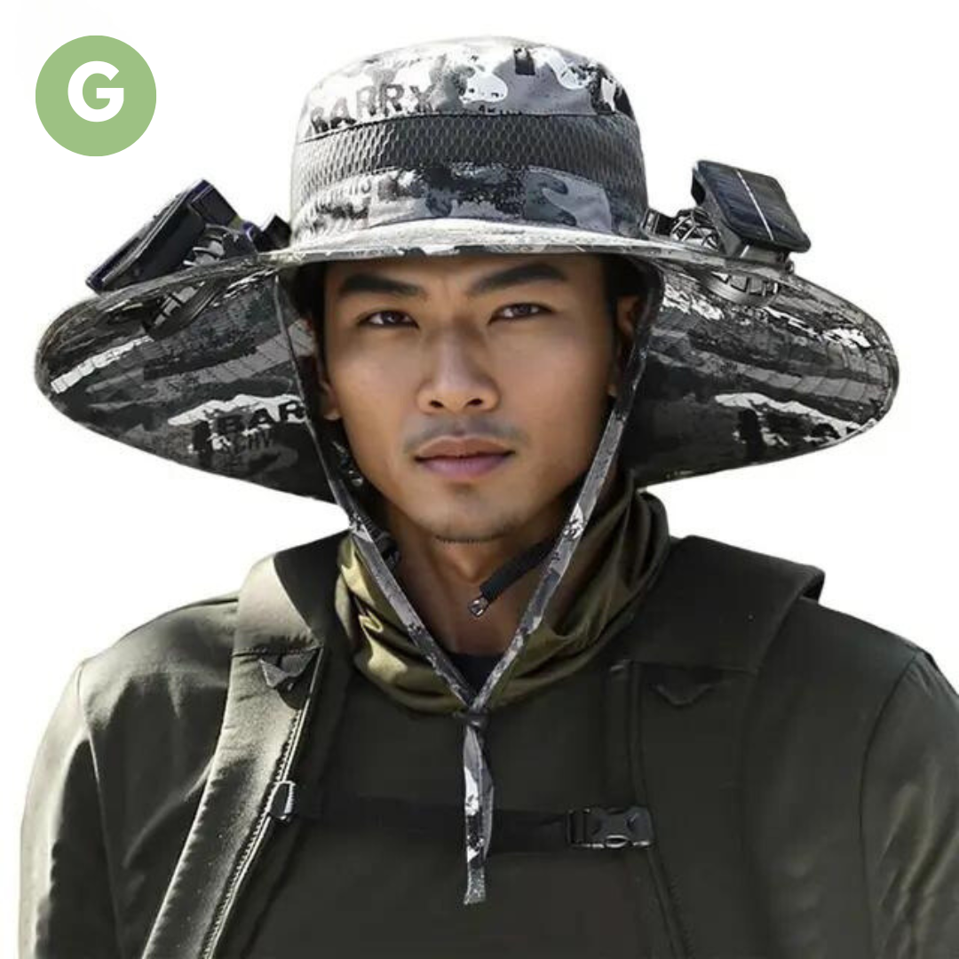 Outdoor Sun Hat with Built-In Fan – Sunbreeze