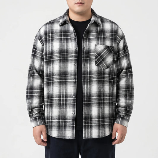 Oversized Plaid Long-Sleeve Shirt