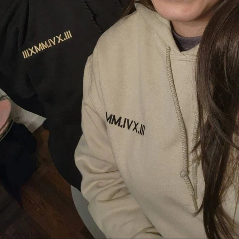 Personalised Couples' Clothing with Roman Numeral Date