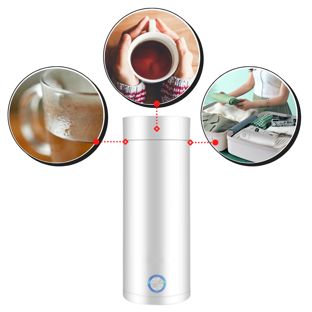 Portable 400ml Travel Kettle with Intelligent Temperature Control & Double Insulation
