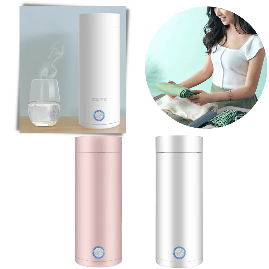 Portable 400ml Travel Kettle with Intelligent Temperature Control & Double Insulation
