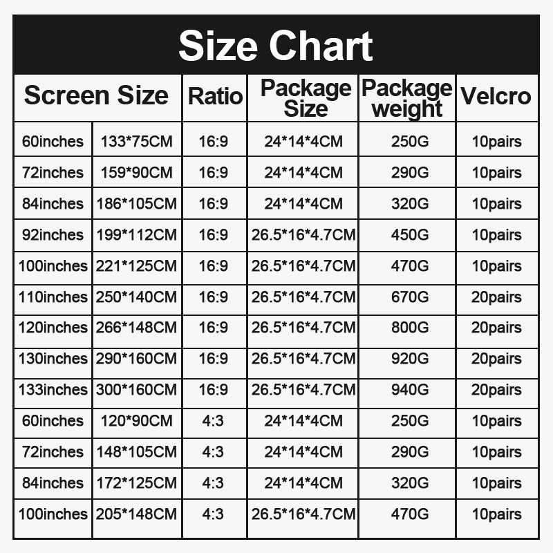 Portable 4K Folding Projection Screen with Anti-Light Surface