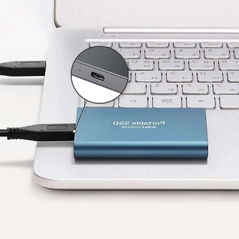 Portable External SSD Fast USB 3.1 Hard Drive Compact Design