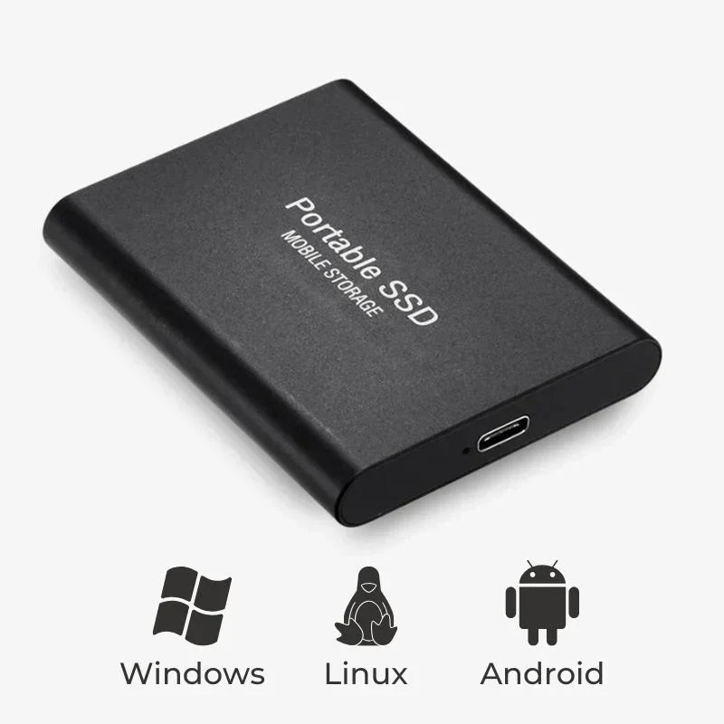 Portable External SSD Fast USB 3.1 Hard Drive Compact Design